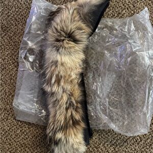 Canada Goose Fur Hood Liner in Brown and Black